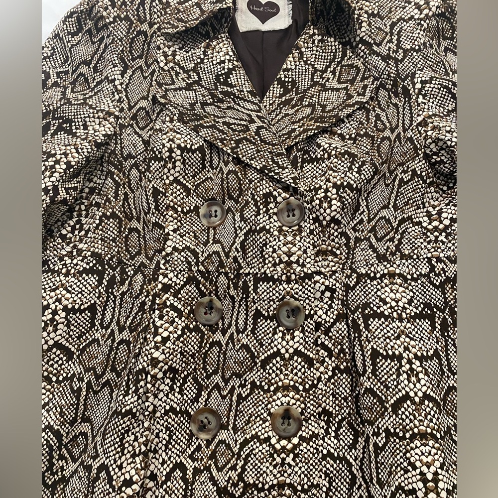 Heart Soul Snakeskin print coat Size X-Large - Picture 2 of 9